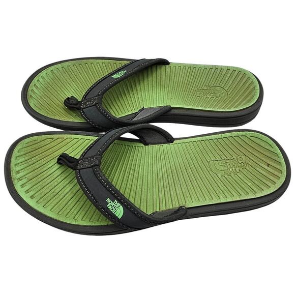 The North Face Womens Sz 8 Flip Flop Athletic Sandals Black Lime Green - Picture 1 of 4